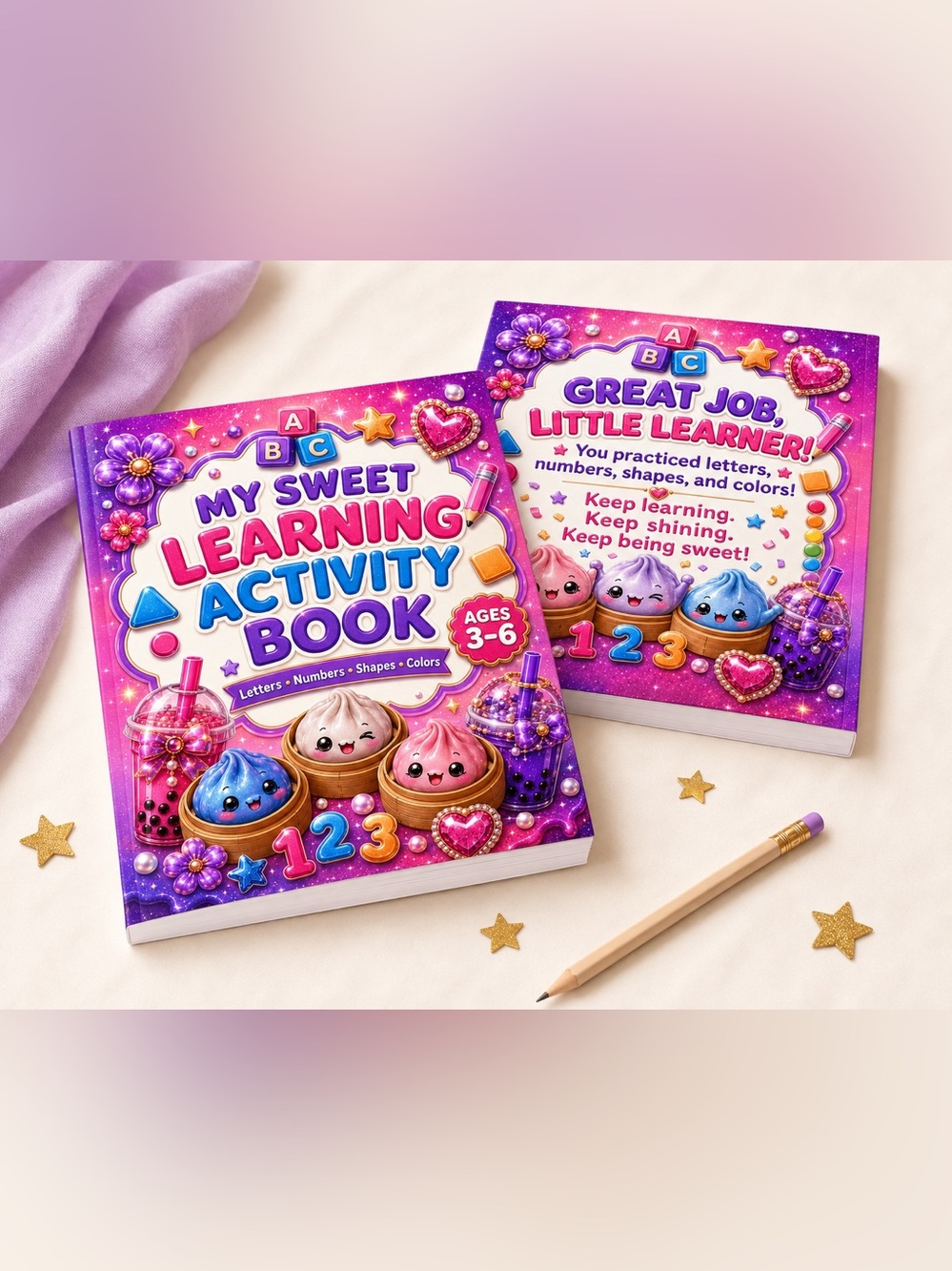 Kids Preschool Learning Activity Book ABCs Numbers Shapes Ages 3–6